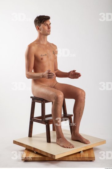 Whole Body Man Artistic poses White Nude Athletic