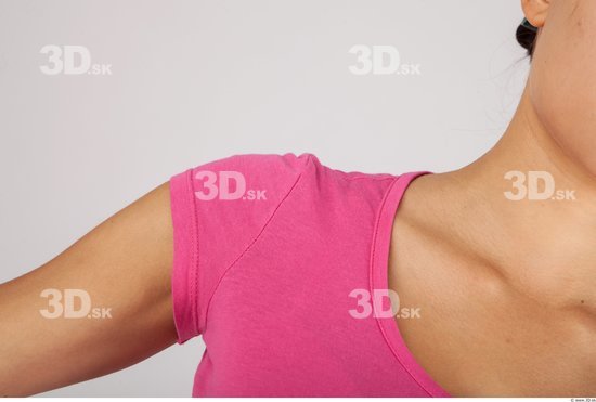 Arm Whole Body Woman Casual Shirt T shirt Slim Studio photo references