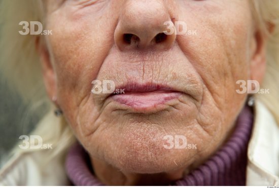 Mouth Woman White Average Wrinkles