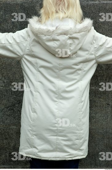 Upper Body Woman White Casual Coat Average