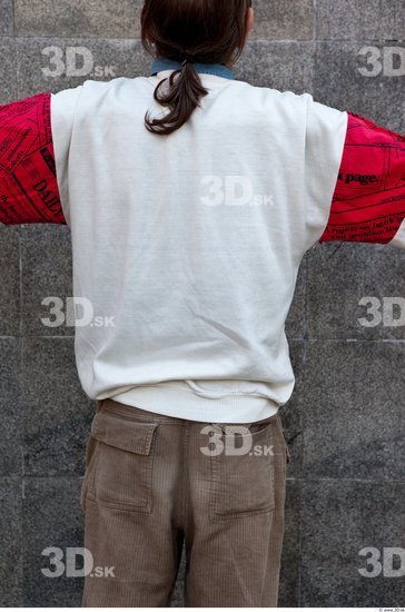 Upper Body Man White Casual Sweater Average