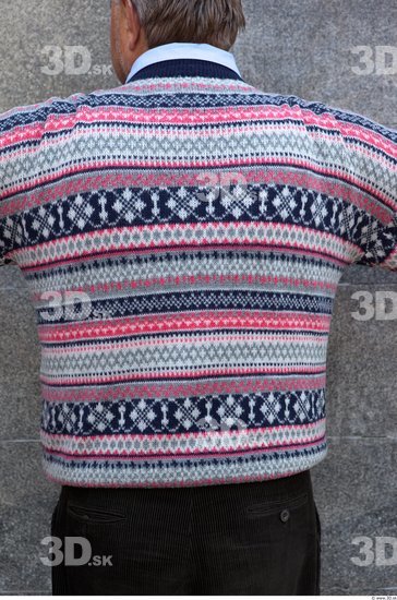 Upper Body Man White Casual Sweater Average