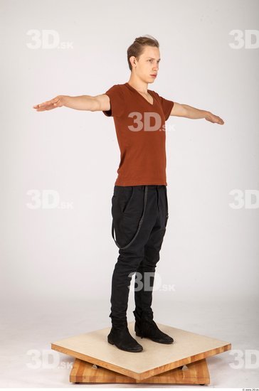 Whole Body Man T poses Casual Slim Studio photo references