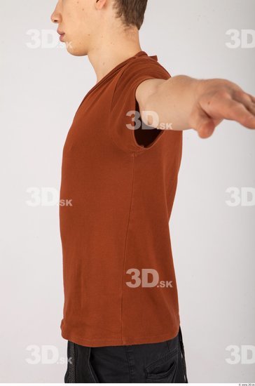 Upper Body Whole Body Man Casual Shirt T shirt Slim Studio photo references