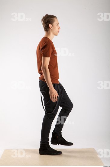 Whole Body Man White Casual Slim Studio photo references