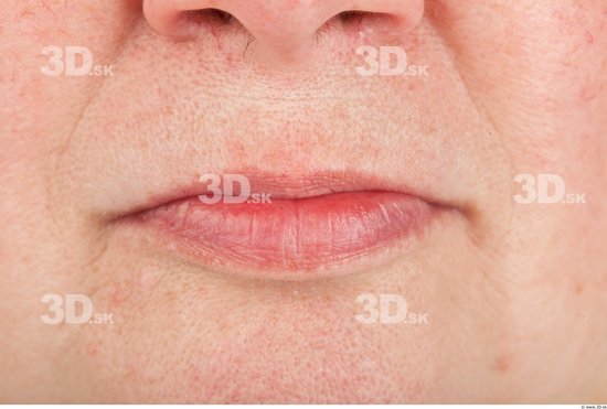 Mouth Woman White Average Wrinkles