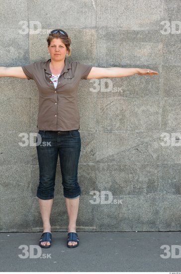 Whole Body Woman T poses Casual Average Street photo references