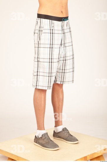 Leg Whole Body Man Casual Shorts Slim Studio photo references