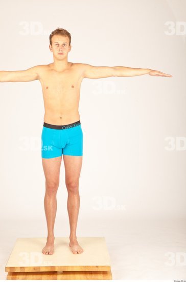 Whole Body Man T poses Casual Underwear Slim Studio photo references