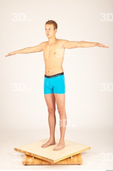 Whole Body Man T poses Casual Underwear Slim Studio photo references