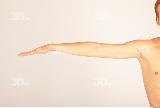 Arm Whole Body Man Nude Casual Slim Studio photo references