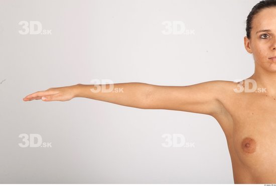 Arm Whole Body Woman Nude Casual Average Studio photo references