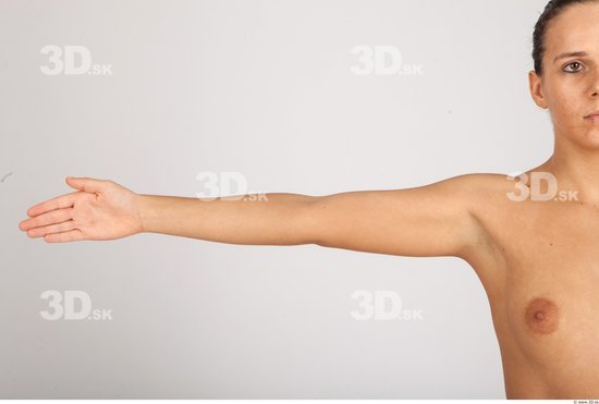 Arm Whole Body Woman Nude Casual Average Studio photo references