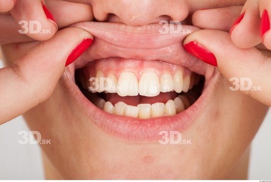 Whole Body Teeth Woman Casual Slim Studio photo references