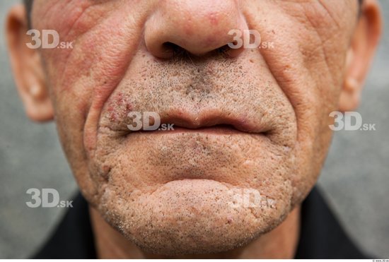 Mouth Man White Average Wrinkles