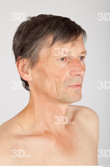 Head Man White Slim Wrinkles Male Studio Poses