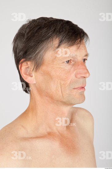 Head Man White Slim Wrinkles Male Studio Poses