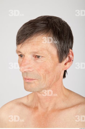 Head Man White Slim Wrinkles Male Studio Poses