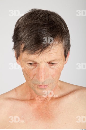 Head Man White Slim Wrinkles Male Studio Poses