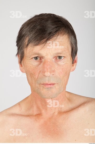 Head Man White Slim Wrinkles Male Studio Poses