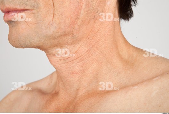 Head Man White Slim Wrinkles Male Studio Poses