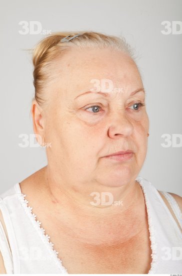 Head Woman White Chubby Wrinkles Female Studio Poses