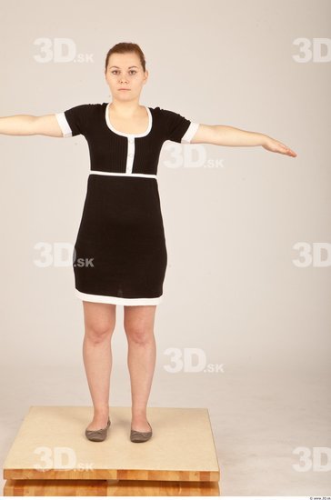 Whole Body Woman T poses Formal Dress Slim Studio photo references