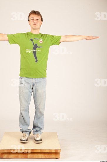 Whole Body Man T poses Casual Average Studio photo references