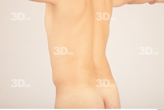 Whole Body Back Man Nude Casual Average Studio photo references