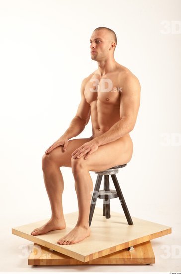 Whole Body Man Artistic poses White Nude Athletic