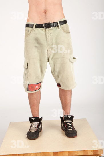 Leg Whole Body Man Casual Historical Shorts Slim Studio photo references