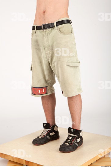 Leg Whole Body Man Casual Historical Shorts Slim Studio photo references