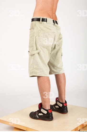 Leg Whole Body Man Casual Historical Shorts Slim Studio photo references