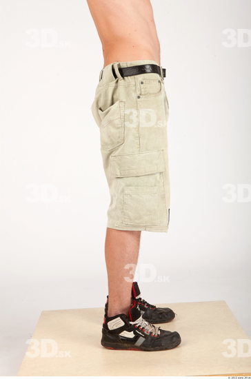 Leg Whole Body Man Casual Historical Shorts Slim Studio photo references