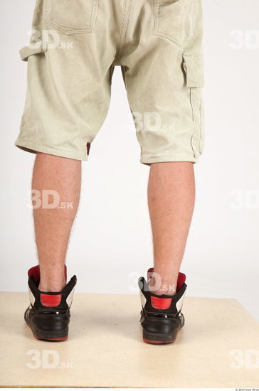 Thigh Whole Body Man Casual Historical Shorts Slim Studio photo references