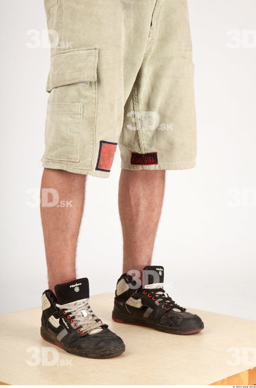 Thigh Whole Body Man Casual Historical Shorts Slim Studio photo references