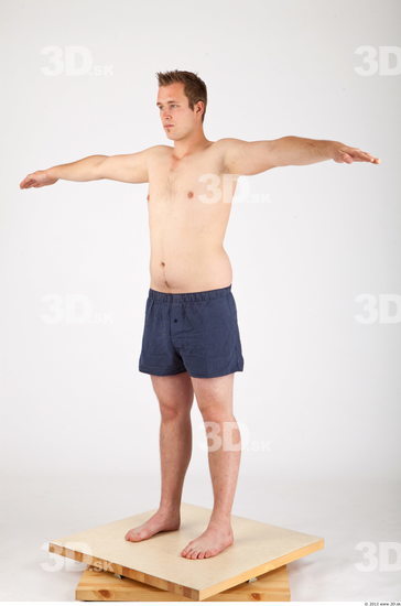 Whole Body Man T poses Casual Underwear Average Studio photo references