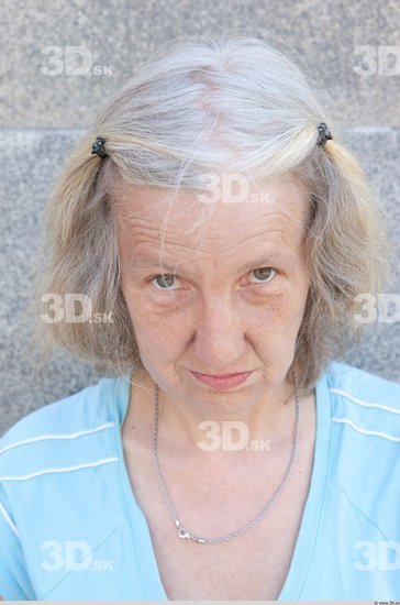 Head Woman White Casual Average Wrinkles