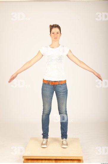 Whole Body Woman Animation references Casual Slim Studio photo references