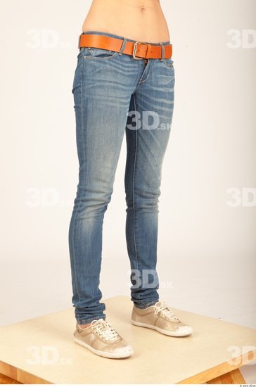 Leg Whole Body Woman Casual Jeans Slim Studio photo references