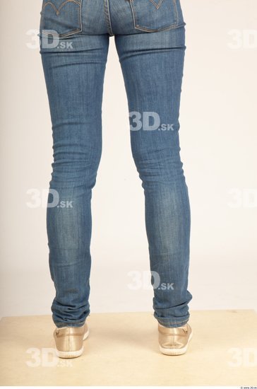 Calf Whole Body Woman Casual Jeans Slim Studio photo references