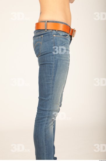 Thigh Whole Body Woman Casual Jeans Slim Studio photo references