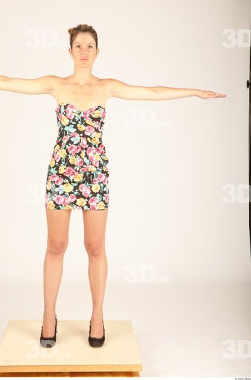 Whole Body Woman T poses Casual Formal Dress Slim Studio photo references