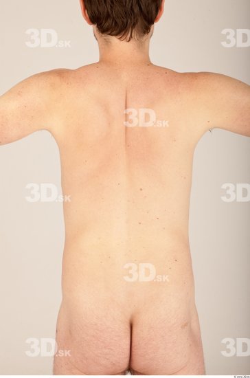 Whole Body Back Man Nude Casual Average Studio photo references