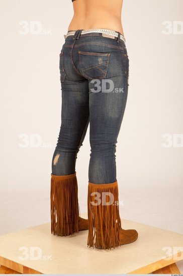 Leg Whole Body Woman Casual Jeans Slim Studio photo references