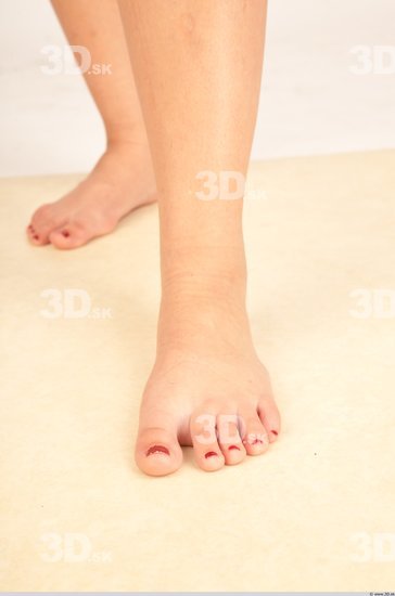 Foot Whole Body Woman Casual Slim Studio photo references