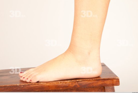 Foot Whole Body Woman Casual Slim Studio photo references