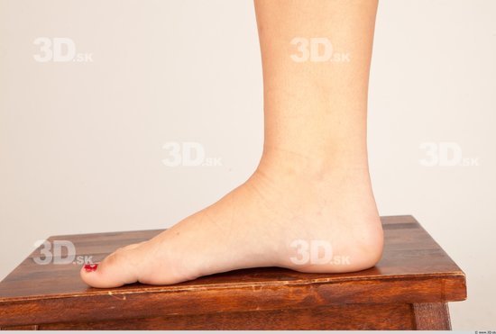 Foot Whole Body Woman Casual Slim Studio photo references