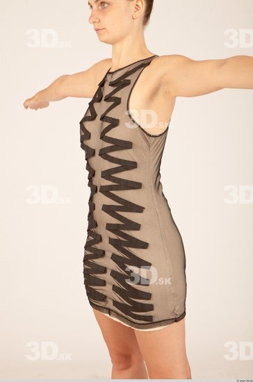 Whole Body Underarm Woman Formal Dress Slim Studio photo references