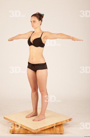 Whole Body Woman T poses Underwear Formal Slim Studio photo references